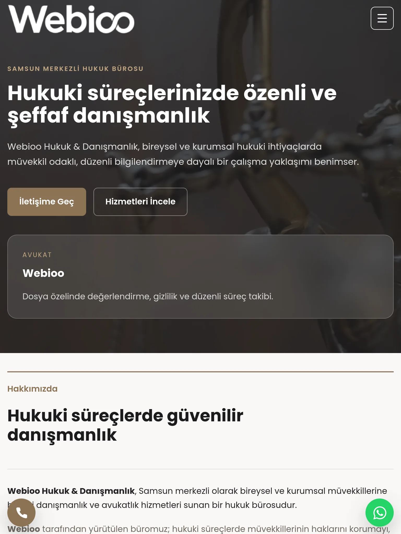 Webioo Hukuk Şablonu - Tablet Gorunum