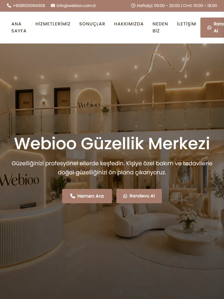 Webioo Kişisel Bakım Şablonu - Tablet Gorunum