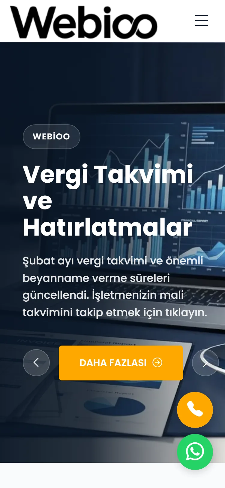 Webioo Muhasebe Şablonu - Mobil Gorunum