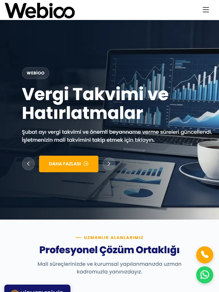 Webioo Muhasebe Şablonu - Tablet Gorunum