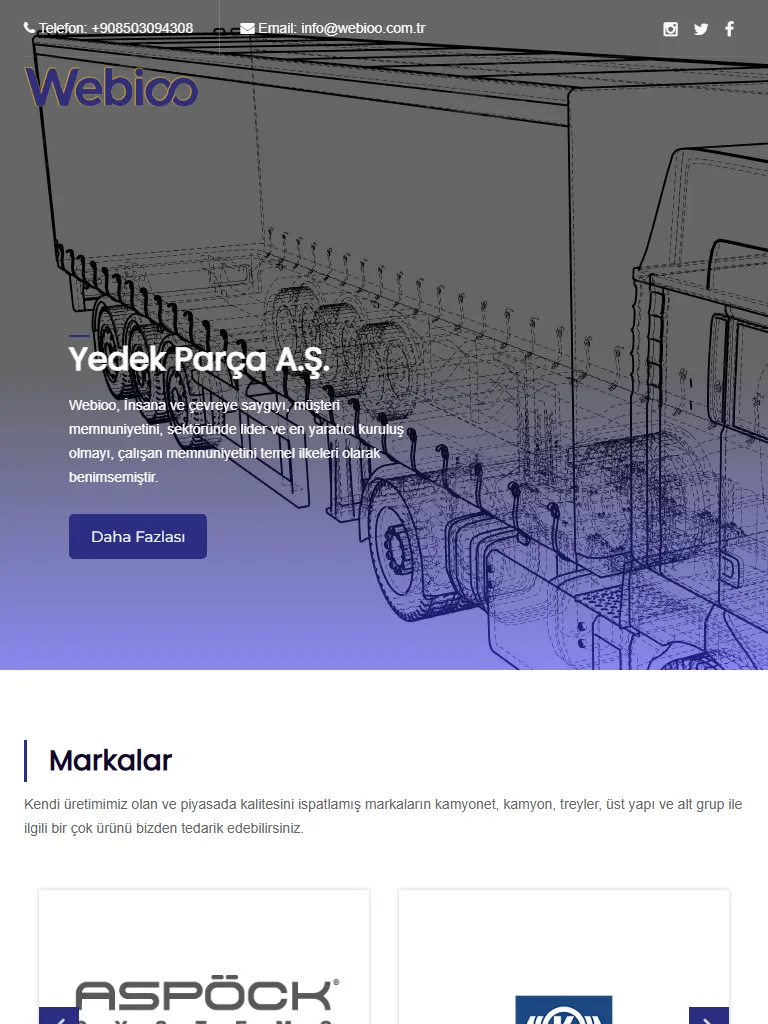 Webioo Otomotiv Şablonu - Tablet Gorunum