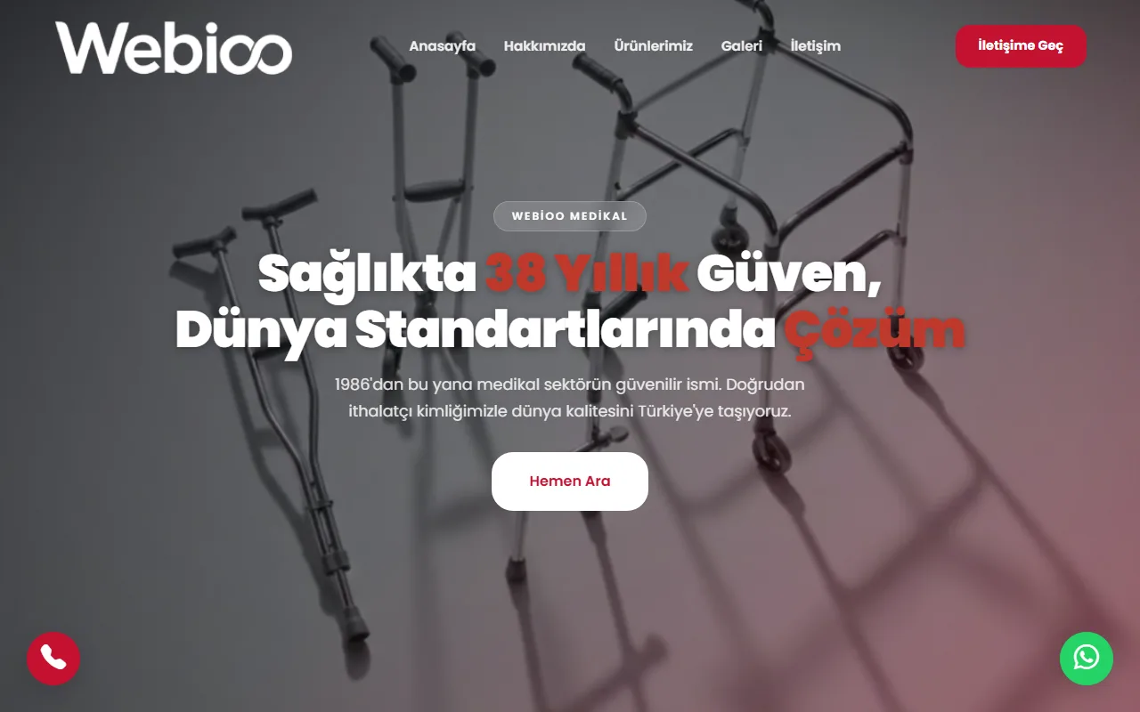 Webioo Sağlık Şablonu - Masaustu Gorunum