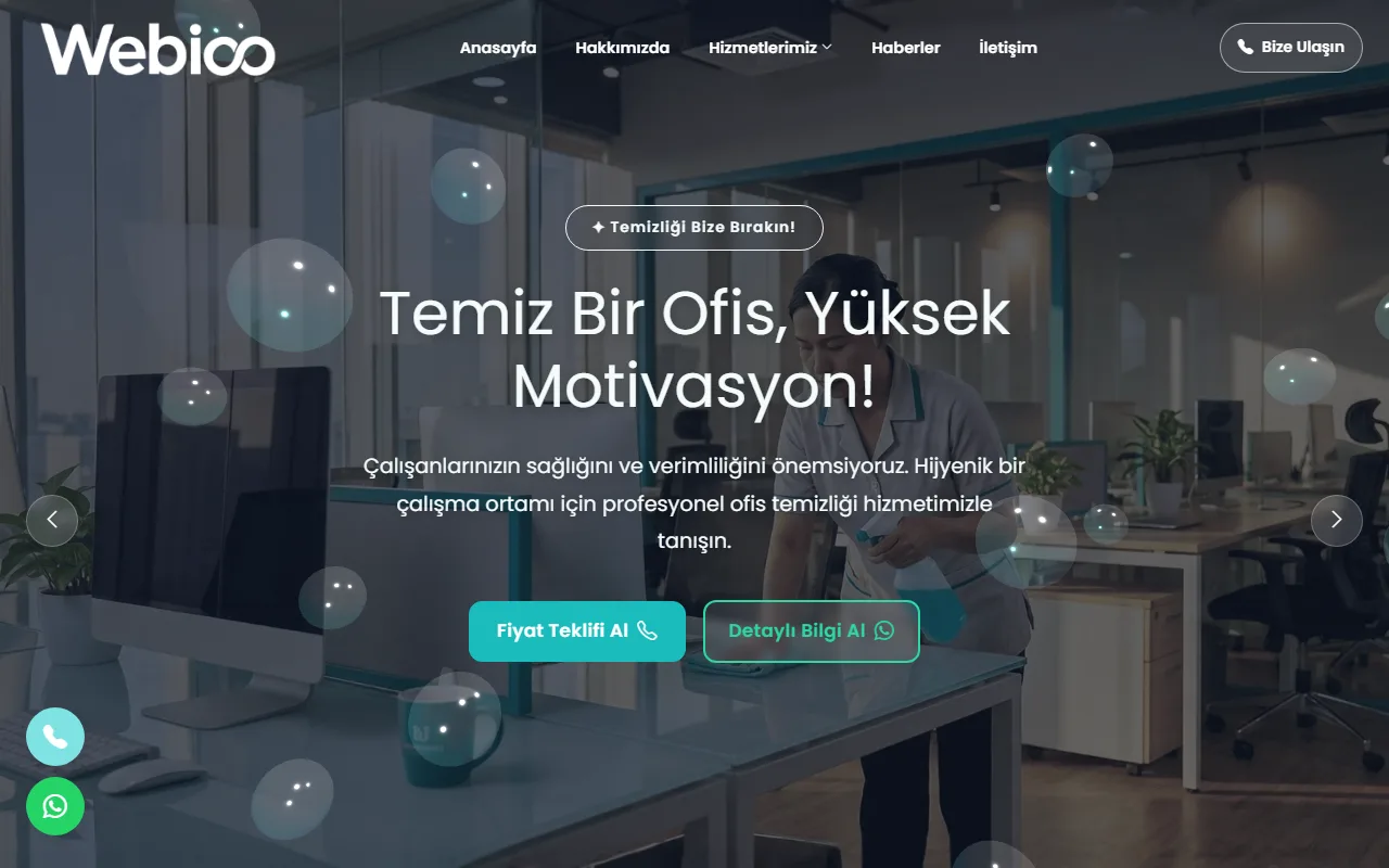 Webioo Temizlik Şablonu - Masaustu Gorunum